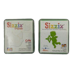 Sizzix Originals Small Green Die Lot 38-0255 Dove 38-0701 Cupid Paper Crafting